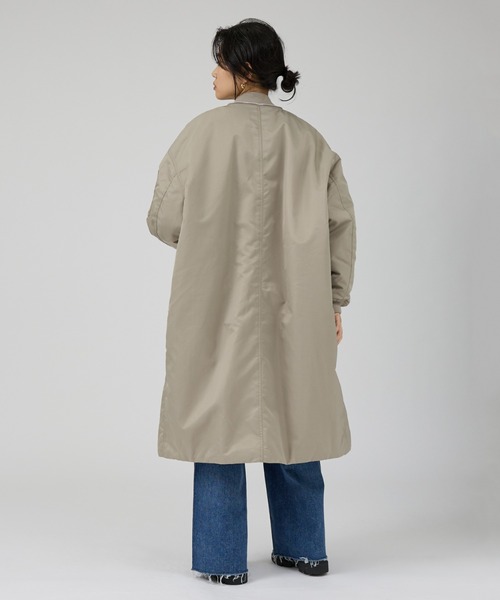 upperhights(アッパーハイツ)の「【upper hights/アッパーハイツ】THE U-2 LONG HOODIE 2WAYロングブルゾン/フーディー/ノーカラー(ブルゾン・レディース・グレイッシュベージュ・フリー)」の13枚目の写真