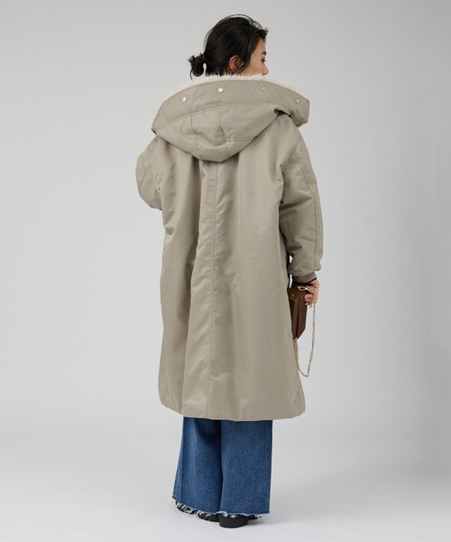 upperhights(アッパーハイツ)の「【upper hights/アッパーハイツ】THE U-2 LONG HOODIE 2WAYロングブルゾン/フーディー/ノーカラー(ブルゾン・レディース・グレイッシュベージュ・フリー)」の6枚目の写真