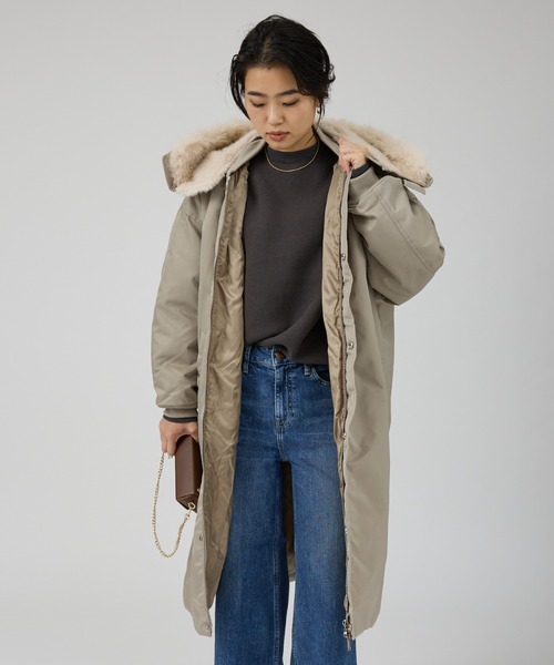 upperhights(アッパーハイツ)の「【upper hights/アッパーハイツ】THE U-2 LONG HOODIE 2WAYロングブルゾン/フーディー/ノーカラー(ブルゾン・レディース・グレイッシュベージュ・フリー)」の8枚目の写真