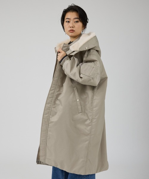 upperhights(アッパーハイツ)の「【upper hights/アッパーハイツ】THE U-2 LONG HOODIE 2WAYロングブルゾン/フーディー/ノーカラー(ブルゾン・レディース・グレイッシュベージュ・フリー)」の9枚目の写真