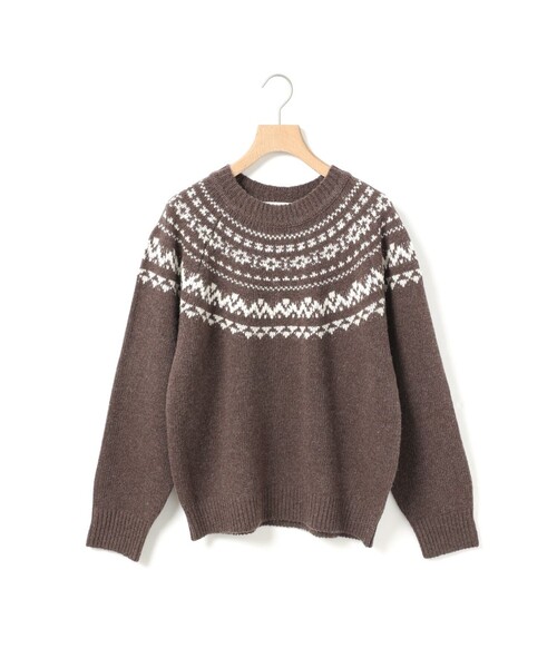 MidiUmi(ミディウミ)の「MidiUmi ノルディックニットプルオーバー(ニット/セーター・レディース・ブラウン/チャコールグレー・FREE)」の2枚目の写真