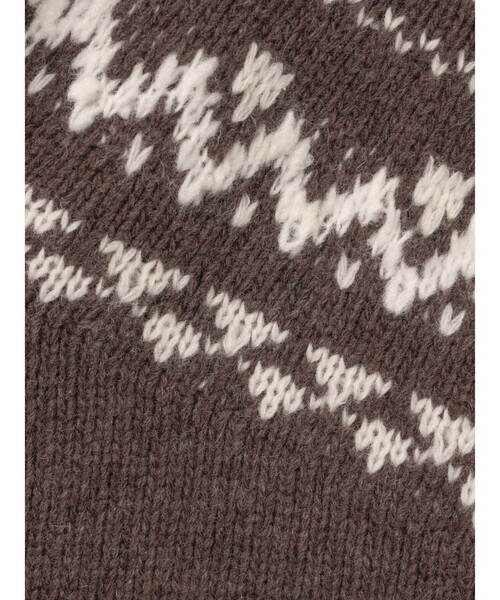 MidiUmi(ミディウミ)の「MidiUmi ノルディックニットプルオーバー(ニット/セーター・レディース・ブラウン/チャコールグレー・FREE)」の4枚目の写真