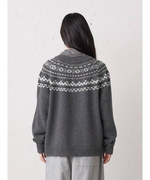 MidiUmi(ミディウミ)の「MidiUmi ノルディックニットプルオーバー(ニット/セーター・レディース・ブラウン/チャコールグレー・FREE)」の8枚目の写真