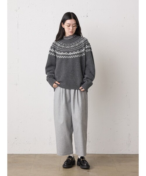 MidiUmi(ミディウミ)の「MidiUmi ノルディックニットプルオーバー(ニット/セーター・レディース・ブラウン/チャコールグレー・FREE)」の10枚目の写真