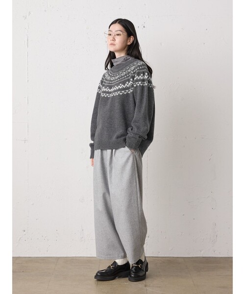 MidiUmi(ミディウミ)の「MidiUmi ノルディックニットプルオーバー(ニット/セーター・レディース・ブラウン/チャコールグレー・FREE)」の11枚目の写真