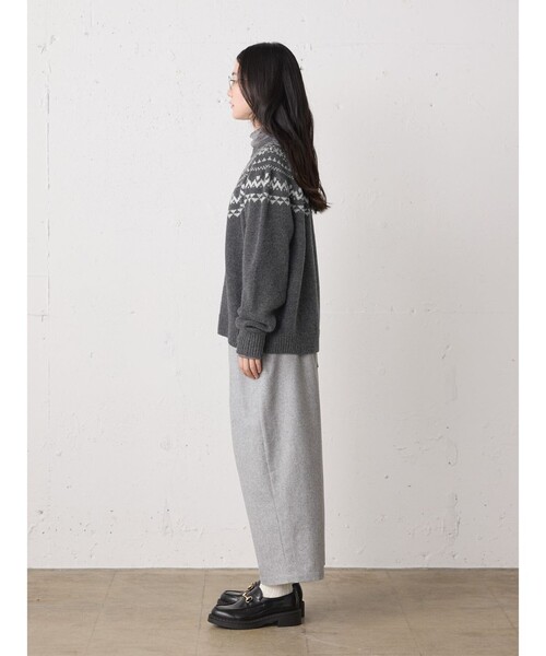 MidiUmi(ミディウミ)の「MidiUmi ノルディックニットプルオーバー(ニット/セーター・レディース・ブラウン/チャコールグレー・FREE)」の12枚目の写真