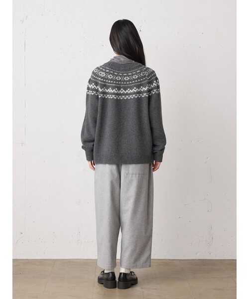 MidiUmi(ミディウミ)の「MidiUmi ノルディックニットプルオーバー(ニット/セーター・レディース・ブラウン/チャコールグレー・FREE)」の13枚目の写真