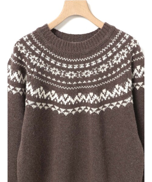 MidiUmi(ミディウミ)の「MidiUmi ノルディックニットプルオーバー(ニット/セーター・レディース・ブラウン/チャコールグレー・FREE)」の14枚目の写真