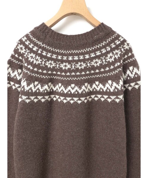 MidiUmi(ミディウミ)の「MidiUmi ノルディックニットプルオーバー(ニット/セーター・レディース・ブラウン/チャコールグレー・FREE)」の19枚目の写真