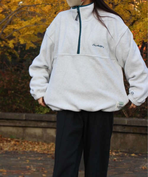 DISCUS ATHLETIC（ディスカス　アスレチック）の「【DISCUS ATHLETIC/ディスカス アスレチック】パイピング配色ハーフＺＩＰハイネック(無地＆総柄)（ブルゾン・レディース・ネイビー/グリーン/ブラウン/その他/オートミール・L/LL/M）」の13枚目の写真