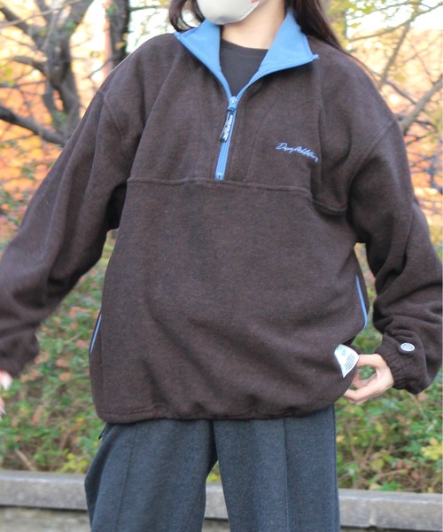 DISCUS ATHLETIC（ディスカス　アスレチック）の「【DISCUS ATHLETIC/ディスカス アスレチック】パイピング配色ハーフＺＩＰハイネック(無地＆総柄)（ブルゾン・レディース・ネイビー/グリーン/ブラウン/その他/オートミール・L/LL/M）」の7枚目の写真