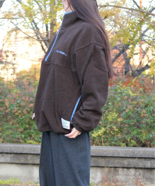 DISCUS ATHLETIC（ディスカス　アスレチック）の「【DISCUS ATHLETIC/ディスカス アスレチック】パイピング配色ハーフＺＩＰハイネック(無地＆総柄)（ブルゾン・レディース・ネイビー/グリーン/ブラウン/その他/オートミール・L/LL/M）」の8枚目の写真