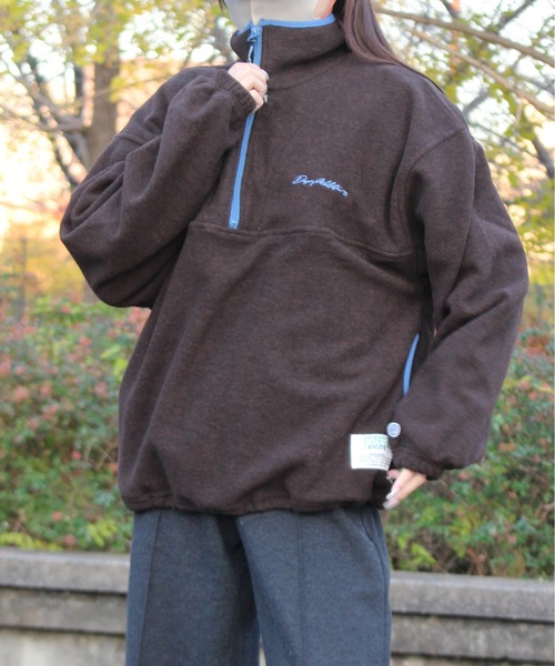 DISCUS ATHLETIC（ディスカス　アスレチック）の「【DISCUS ATHLETIC/ディスカス アスレチック】パイピング配色ハーフＺＩＰハイネック(無地＆総柄)（ブルゾン・レディース・ネイビー/グリーン/ブラウン/その他/オートミール・L/LL/M）」の11枚目の写真