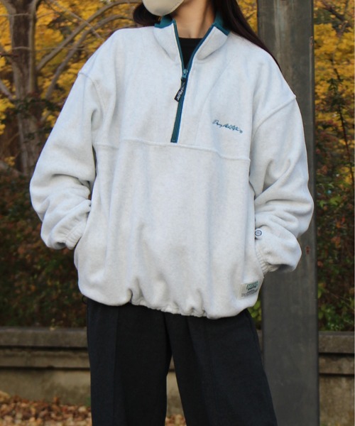 DISCUS ATHLETIC（ディスカス　アスレチック）の「【DISCUS ATHLETIC/ディスカス アスレチック】パイピング配色ハーフＺＩＰハイネック(無地＆総柄)（ブルゾン・レディース・ネイビー/グリーン/ブラウン/その他/オートミール・L/LL/M）」の16枚目の写真