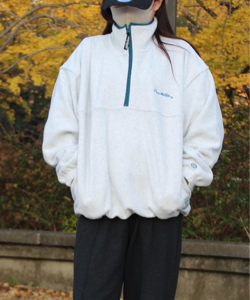 DISCUS ATHLETIC（ディスカス　アスレチック）の「【DISCUS ATHLETIC/ディスカス アスレチック】パイピング配色ハーフＺＩＰハイネック(無地＆総柄)（ブルゾン・レディース・ネイビー/グリーン/ブラウン/その他/オートミール・L/LL/M）」の18枚目の写真