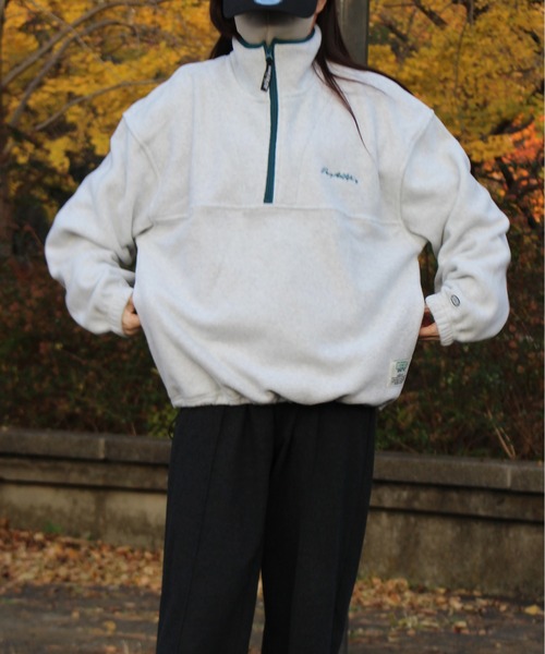 DISCUS ATHLETIC（ディスカス　アスレチック）の「【DISCUS ATHLETIC/ディスカス アスレチック】パイピング配色ハーフＺＩＰハイネック(無地＆総柄)（ブルゾン・レディース・ネイビー/グリーン/ブラウン/その他/オートミール・L/LL/M）」の19枚目の写真