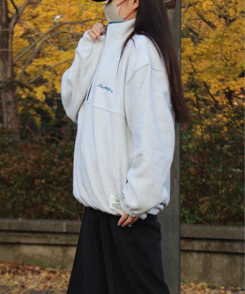 DISCUS ATHLETIC（ディスカス　アスレチック）の「【DISCUS ATHLETIC/ディスカス アスレチック】パイピング配色ハーフＺＩＰハイネック(無地＆総柄)（ブルゾン・レディース・ネイビー/グリーン/ブラウン/その他/オートミール・L/LL/M）」の21枚目の写真