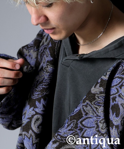 antiqua（アンティカ）の「尾州織り ペイズリー柄 コート（その他アウター・レディース・ブルー系その他・ONESIZE）」の18枚目の写真