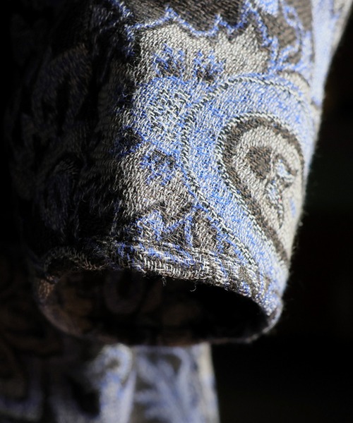 antiqua（アンティカ）の「尾州織り ペイズリー柄 コート（その他アウター・レディース・ブルー系その他・ONESIZE）」の6枚目の写真