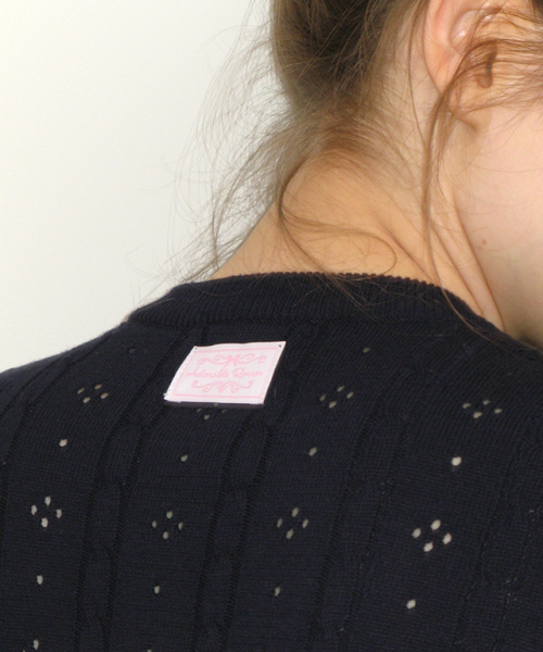 RONRON(ロンロン)の「EYELET BUTTON KNIT CARDIGAN NAVY(カーディガン/ボレロ・レディース・その他・FREE)」の5枚目の写真