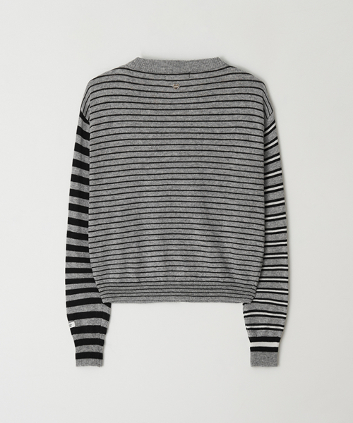 RONRON（ロンロン）の「TRIPLE STRIPE HARMONY KNIT CARDIGAN BLACK GREY（カーディガン/ボレロ・レディース・その他・FREE）」の2枚目の写真