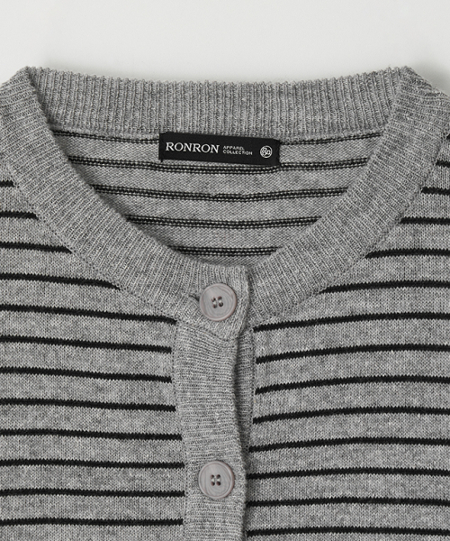 RONRON（ロンロン）の「TRIPLE STRIPE HARMONY KNIT CARDIGAN BLACK GREY（カーディガン/ボレロ・レディース・その他・FREE）」の3枚目の写真