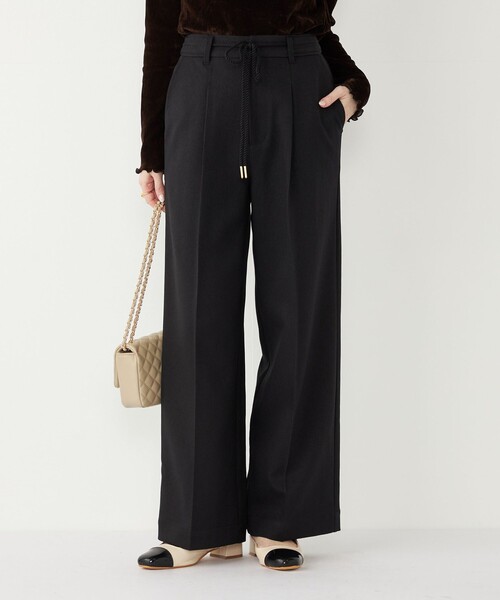 SHIPS Colors（シップス カラーズ）の「SHIPS Colors:〈手洗い可能〉ウールライクイージーワイドパンツ2（セットアップ対応可能）◇（その他パンツ・レディース・グレー/ブラウン/ネイビー/ベージュ・SMALL/MEDIUM/LARGE）」の4枚目の写真