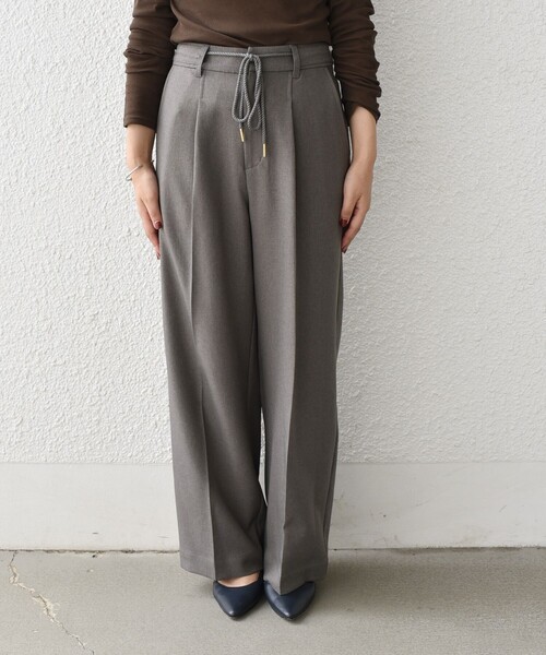 SHIPS Colors（シップス カラーズ）の「SHIPS Colors:〈手洗い可能〉ウールライクイージーワイドパンツ2（セットアップ対応可能）◇（その他パンツ・レディース・グレー/ブラウン/ネイビー/ベージュ・SMALL/MEDIUM/LARGE）」の22枚目の写真