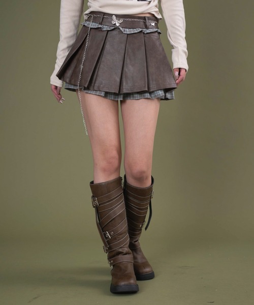 dispark（ディスパーク）の「DISPARK/チェックドッキングプリーツスカパン（スカート・レディース・ブラウン/ブラック・MEDIUM/SMALL）」の11枚目の写真