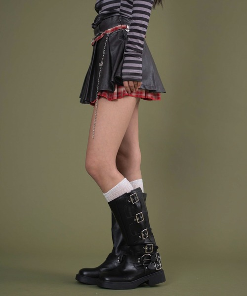 dispark（ディスパーク）の「DISPARK/チェックドッキングプリーツスカパン（スカート・レディース・ブラウン/ブラック・MEDIUM/SMALL）」の8枚目の写真