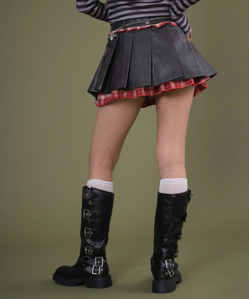 dispark（ディスパーク）の「DISPARK/チェックドッキングプリーツスカパン（スカート・レディース・ブラウン/ブラック・MEDIUM/SMALL）」の9枚目の写真