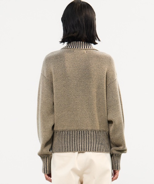 WRAPINKNOT(ラッピンノット)の「【WRAPINKNOT/ラッピンノット】《STUDIOUS別注》 ZIP CROPPED TOPS/ジップクロップドトップス(ニット/セーター・レディース・カーキ/サックスブルー・0)」の12枚目の写真