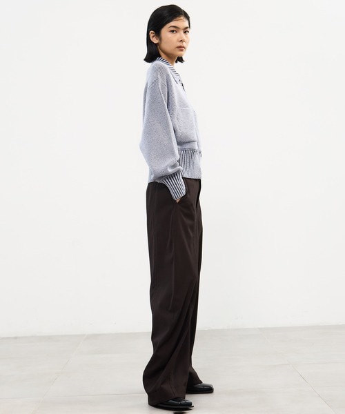 WRAPINKNOT(ラッピンノット)の「【WRAPINKNOT/ラッピンノット】《STUDIOUS別注》 ZIP CROPPED TOPS/ジップクロップドトップス(ニット/セーター・レディース・カーキ/サックスブルー・0)」の22枚目の写真