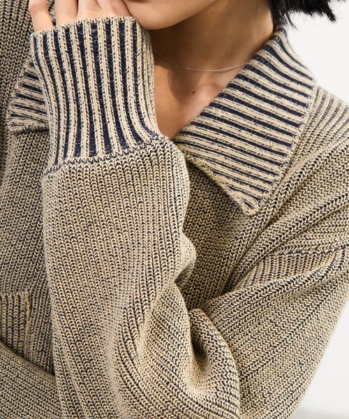 WRAPINKNOT(ラッピンノット)の「【WRAPINKNOT/ラッピンノット】《STUDIOUS別注》 ZIP CROPPED TOPS/ジップクロップドトップス(ニット/セーター・レディース・カーキ/サックスブルー・0)」の17枚目の写真