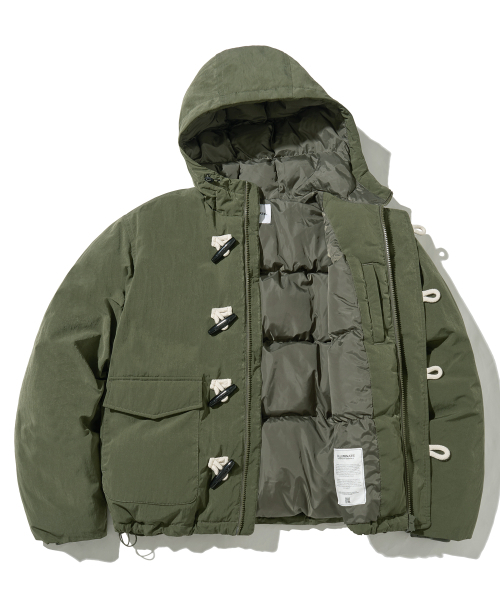 セール】ダッフルフードパディング-カーキ（ダウンジャケット/コート