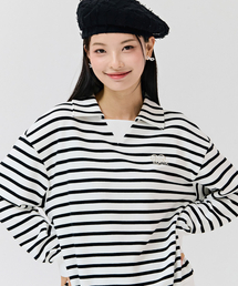 CHASECULT（チェイスカルト）の「レディースストライプカラー スウェットTシャツ-アイボリー（スウェット）」