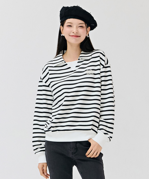 CHASECULT（チェイスカルト）の「レディースストライプカラー スウェットTシャツ-アイボリー（スウェット・レディース・アイボリー・90/85）」の5枚目の写真