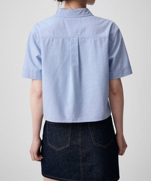 MUSINSA STANDARD WOMAN（ムシンサスタンダードウーマン）の「ウィメンズオックスフォードクロップ半袖シャツ[ブルー]（シャツ/ブラウス・レディース・その他・SMALL/MEDIUM）」の6枚目の写真