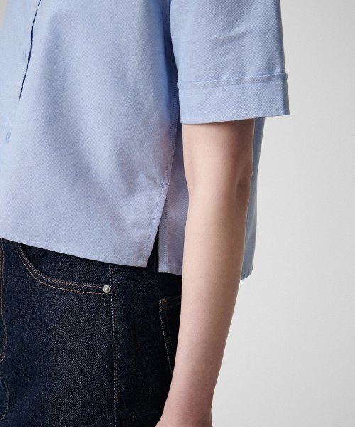 MUSINSA STANDARD WOMAN（ムシンサスタンダードウーマン）の「ウィメンズオックスフォードクロップ半袖シャツ[ブルー]（シャツ/ブラウス・レディース・その他・SMALL/MEDIUM）」の8枚目の写真