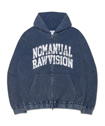 VINTAGE WAFFLE HOODED ZIP-UP - WASHED NAVY