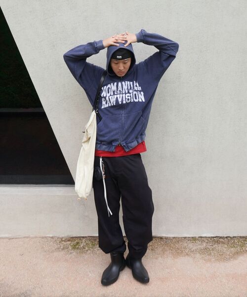 NOMANUAL(NOMANUAL)の「VINTAGE WAFFLE HOODED ZIP-UP - WASHED NAVY(パーカー・レディース・その他・SMALL/MEDIUM/LARGE/X-LARGE)」の7枚目の写真