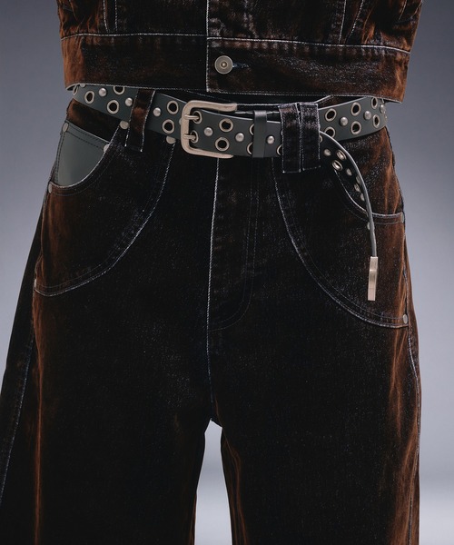 ANDER HUNK（アンダーハンク）の「Overdyed Flocky Denim Pants / オーバーダイフロッキーデニムパンツ（デニムパンツ・メンズ・ブラック系/ダークインディゴブルー・SMALL/LARGE/MEDIUM）」の9枚目の写真