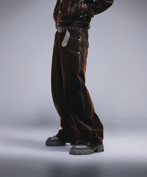 Overdyed Flocky Denim Pants / オーバーダイフロッキーデニムパンツ