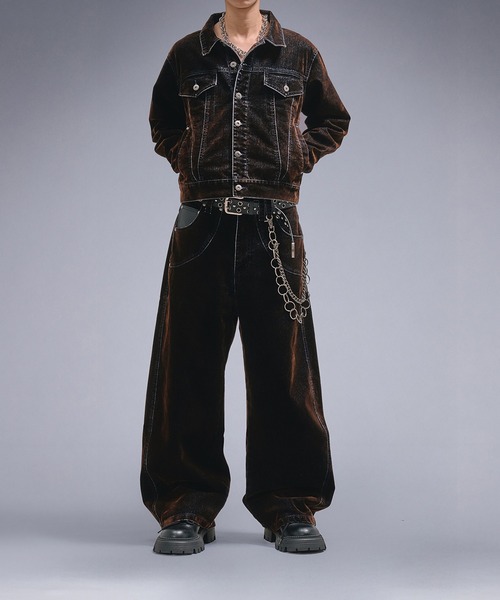 ANDER HUNK（アンダーハンク）の「Overdyed Flocky Denim Pants / オーバーダイフロッキーデニムパンツ（デニムパンツ・メンズ・ブラック系/ダークインディゴブルー・SMALL/LARGE/MEDIUM）」の15枚目の写真