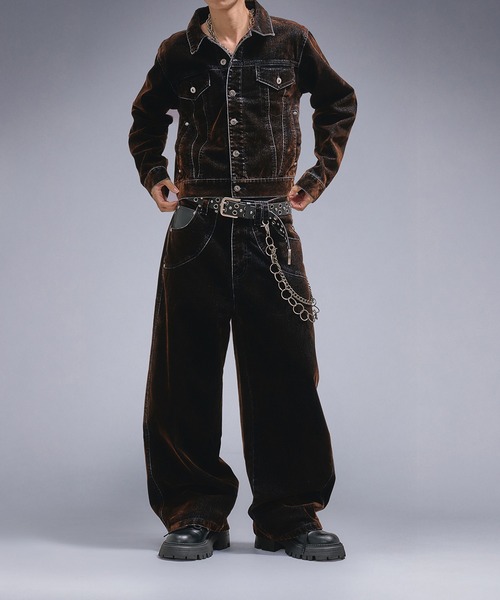 ANDER HUNK（アンダーハンク）の「Overdyed Flocky Denim Pants / オーバーダイフロッキーデニムパンツ（デニムパンツ・メンズ・ブラック系/ダークインディゴブルー・SMALL/LARGE/MEDIUM）」の17枚目の写真