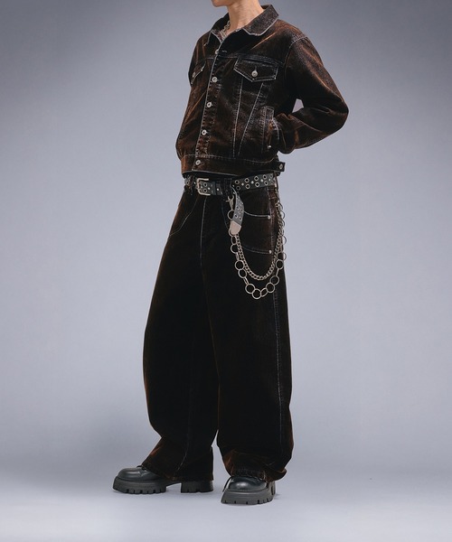 ANDER HUNK（アンダーハンク）の「Overdyed Flocky Denim Pants / オーバーダイフロッキーデニムパンツ（デニムパンツ・メンズ・ブラック系/ダークインディゴブルー・SMALL/LARGE/MEDIUM）」の18枚目の写真