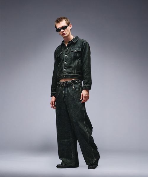 Overdyed Flocky Denim Pants / オーバーダイフロッキーデニムパンツ