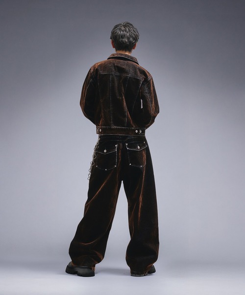 ANDER HUNK（アンダーハンク）の「Overdyed Flocky Denim Pants / オーバーダイフロッキーデニムパンツ（デニムパンツ・メンズ・ブラック系/ダークインディゴブルー・SMALL/LARGE/MEDIUM）」の13枚目の写真