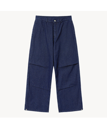 VTWO（ブイツー）の「バルーンワイドストライプデニムパンツ（ブルー）（デニムパンツ）」