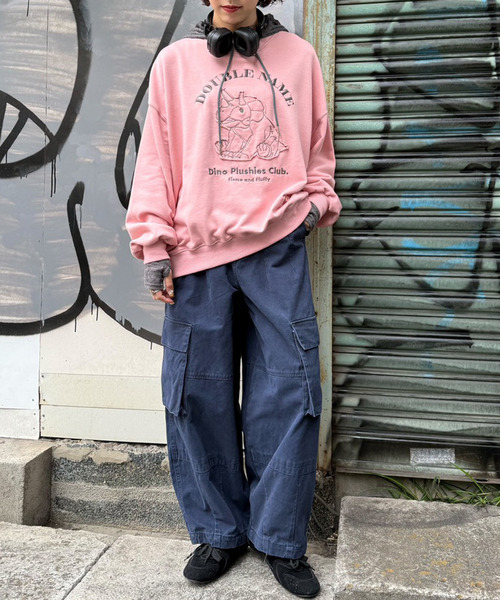 DOUBLE NAME(ダブルネーム)の「顔料染め起毛ツイルタックバルーンカーゴパンツ(カーゴパンツ・レディース・ピンク/ベージュ/ネイビー・FREE)」の1枚目の写真